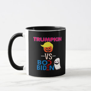Funny Trumpkin Vs Boo Biden Halloween Design Class Mug