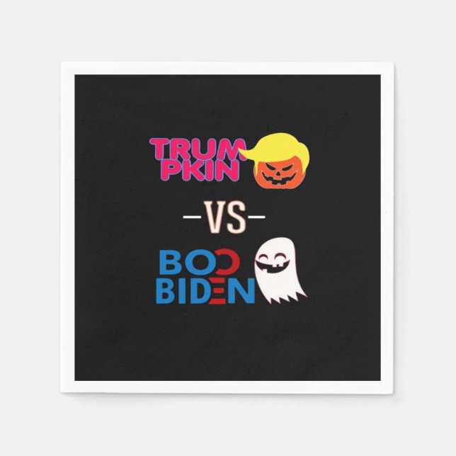 Funny Trumpkin Vs Boo Biden Halloween Design Class Napkin (Front)