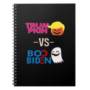 Funny Trumpkin Vs Boo Biden Halloween Design Class Notebook