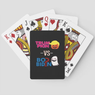 Funny Trumpkin Vs Boo Biden Halloween Design Class Playing Cards