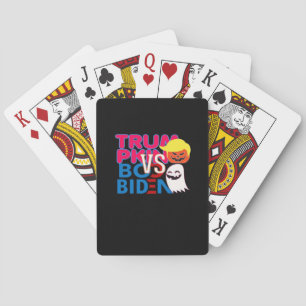 Funny Trumpkin Vs Boo Biden Halloween Design Class Playing Cards