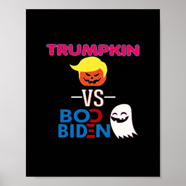 Funny Trumpkin Vs Boo Biden Halloween Design Class Poster (Front)