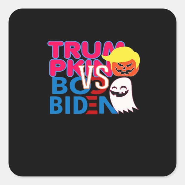 Funny Trumpkin Vs Boo Biden Halloween Design Class Square Sticker (Front)