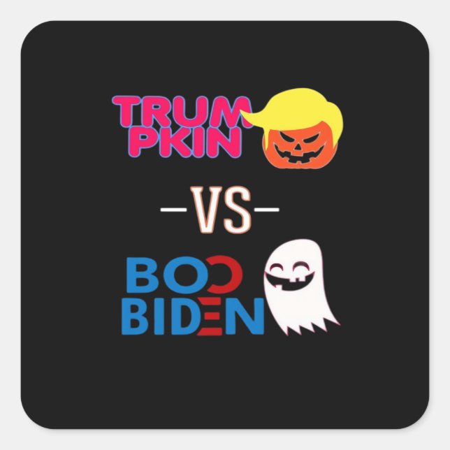 Funny Trumpkin Vs Boo Biden Halloween Design Class Square Sticker (Front)