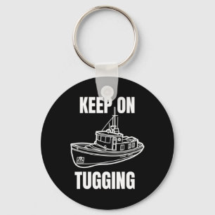 Funny Tug Boat Captain Graphic  Keychain