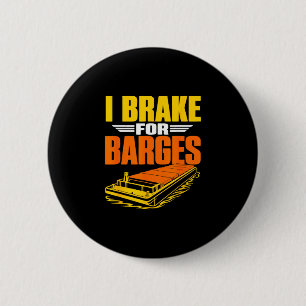 Funny tugboat captain harbour barges boat operator 2 inch round button