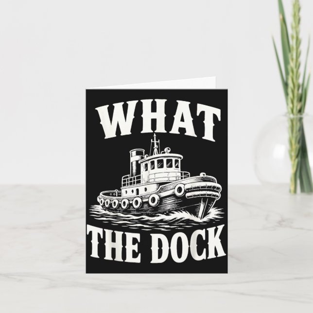 Funny tugboat captain harbour boat operator  card (Front)
