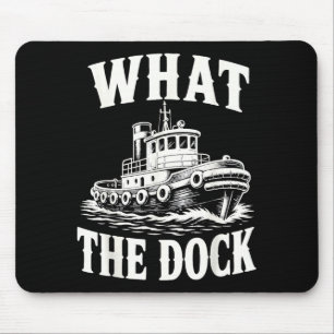Funny tugboat captain harbour boat operator mouse pad
