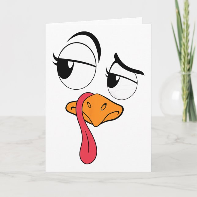Funny Turkey Cool Turkey Thanksgiving Costume Men  Card (Front)