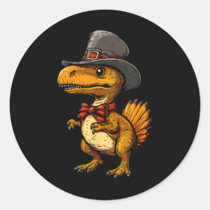 Funny Turkey Dinosaur Thanksgiving Cute Turkeysaur Classic Round Sticker
