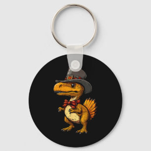 Funny Turkey Dinosaur Thanksgiving Cute Turkeysaur Keychain