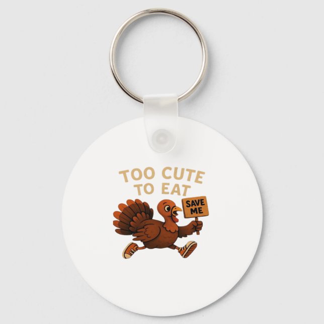 Funny Turkey Escape Oversized T-Shirt.png Keychain (Front)