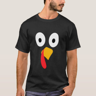 Funny Turkey Face Thanksgiving Day Costume Harvest T-Shirt
