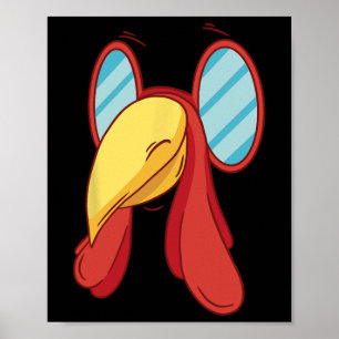 Funny Turkey Face Thanksgiving Fall Joke Humour Poster