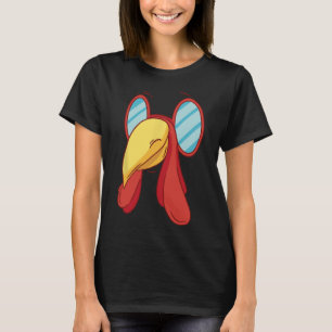 Funny Turkey Face Thanksgiving Fall Joke Humour T-Shirt