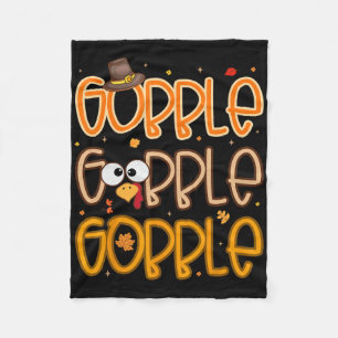 Funny Turkey Face Thanksgiving Gobble Shirts Holid Fleece Blanket