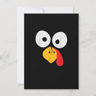 Funny Turkey Face Thanksgiving Matching Family Cos Invitation