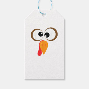 Funny Turkey Family Thanksgiving Turkey Face Frien Gift Tags