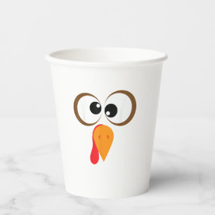 Funny Turkey Family Thanksgiving Turkey Face Frien Paper Cups