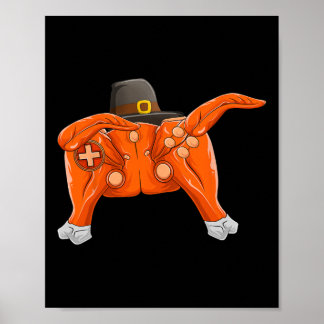 Funny Turkey Gamer Boys Kids Teens - Thanksgiving- Poster