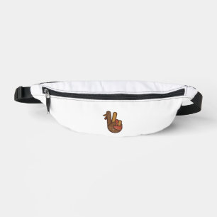 Funny Turkey Hand Thanksgiving Retro Vintage Top L Fanny Pack