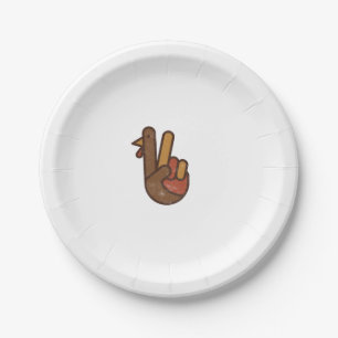 Funny Turkey Hand Thanksgiving Retro Vintage Top L Paper Plate