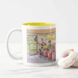 FUNNY TURKEY KIDS THANKSGIVING GIFT Two-Tone COFFEE MUG