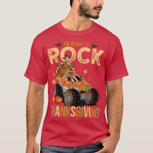 Funny Turkey Monster Truck Thanksgiving Kids Boys  T-Shirt