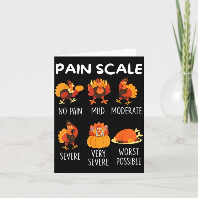 Funny Turkey Pain Scale Thanksgiving Cna Er Nurse  Card (Front)