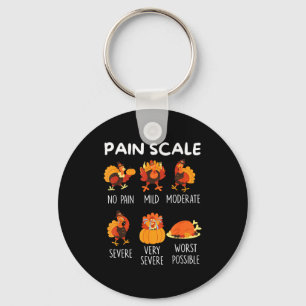 Funny Turkey Pain Scale Thanksgiving Cna Er Nurse  Keychain