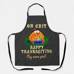 Funny Turkey Realizes It's Thanksgiving! Custom  Apron