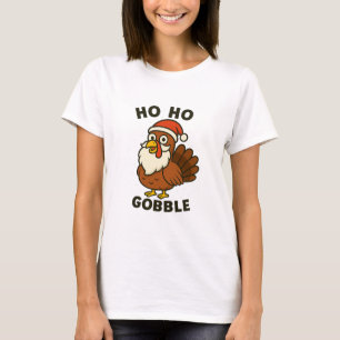 Funny Turkey Santa Christmas Thanksgiving Humor Ho T-Shirt