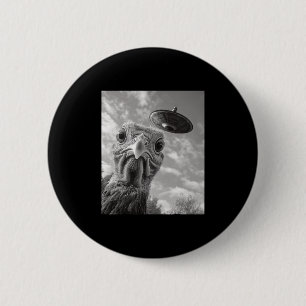 Funny Turkey Selfie Ufo Thanksgiving 2 Inch Round Button