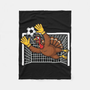 Funny Turkey Soccer Pilgrim Boys Thanksgiving Fleece Blanket