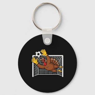 Funny Turkey Soccer Pilgrim Boys Thanksgiving  Keychain
