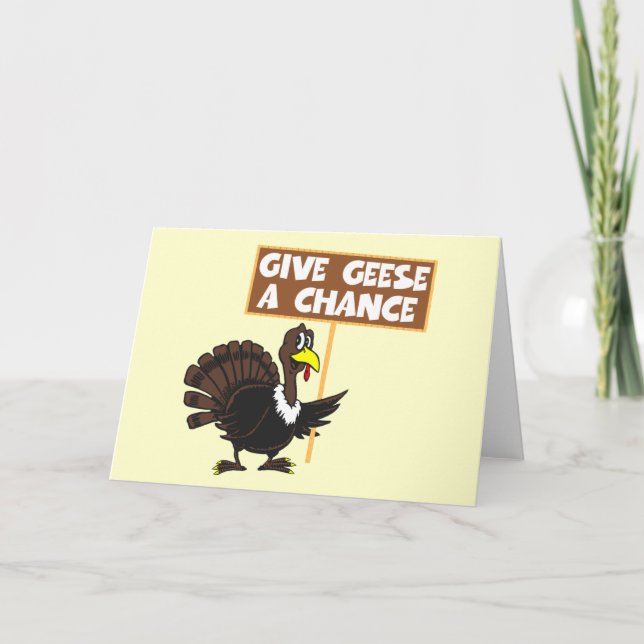 Funny Turkey spoof peace Holiday Card (Front)