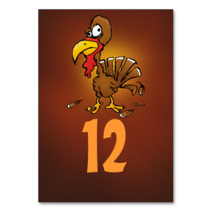 Funny Turkey Table Number Cards