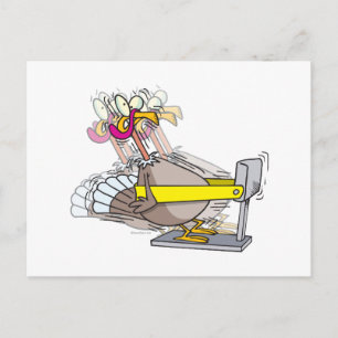 funny turkey thanksgiving diet cartoon holiday postcard