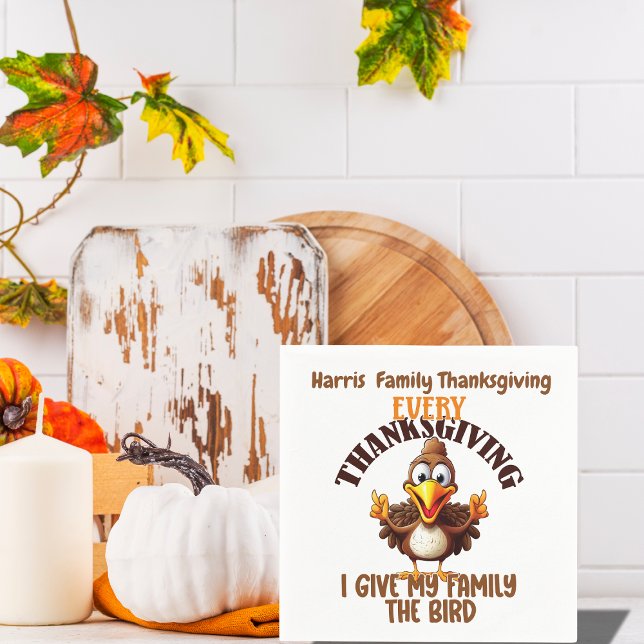 Funny Turkey Thanksgiving Friendsgiving Napkin (Creator Uploaded)