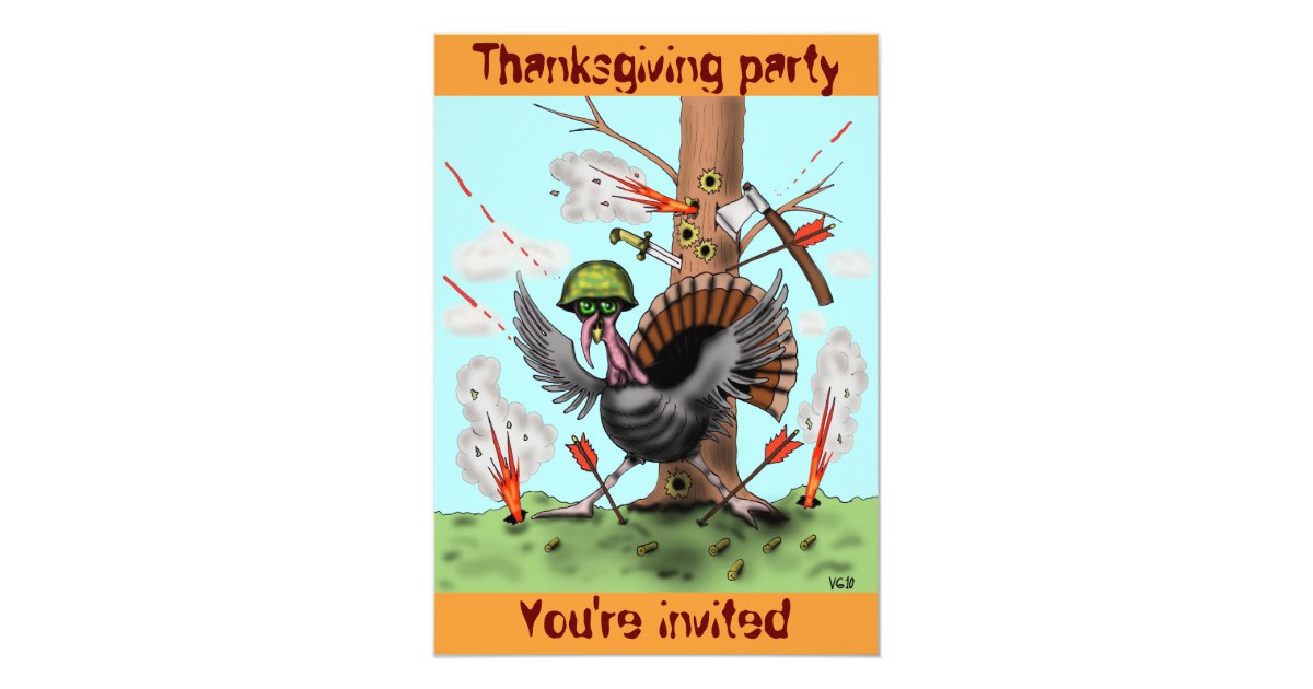 Funny turkey Thanksgiving party invitation card | Zazzle.ca