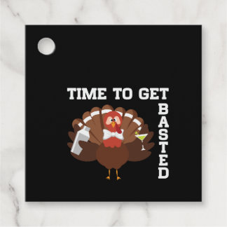 Funny Turkey Time To Get Basted Thanksgiving Favour Tags