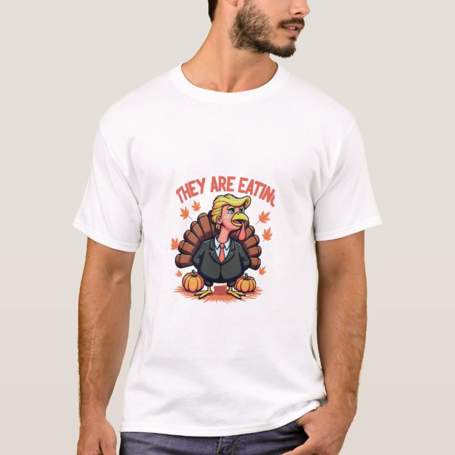 Funny Turkey Trump Thanksgiving T-Shirt (Front)