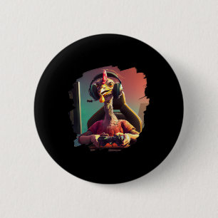 Funny Turkey Video Game Gamer Thanksgiving Turkey 2 Inch Round Button