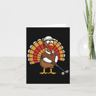 Funny Turkey With Golf Thankful Thanksgiving Golf  Card