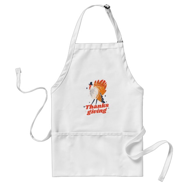 Funny Turkey with Thanksgiving Typography Standard Apron (Front)