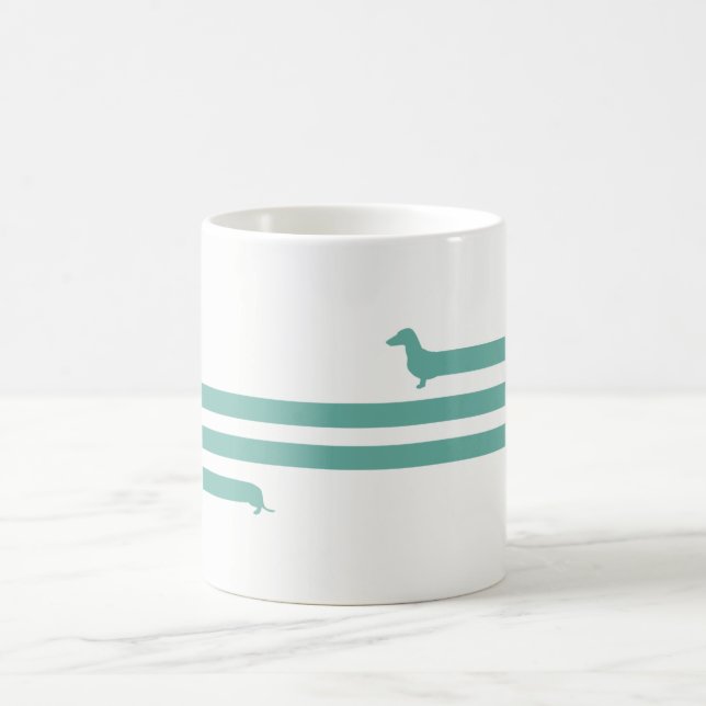 Funny turquoise dachshund mug blue (Center)