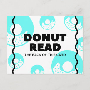 Funny Turquoise Doughnut Postcard