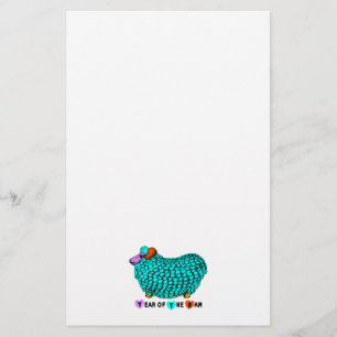 Funny Turquoise Ram Chinese Year Zodiac Stationery