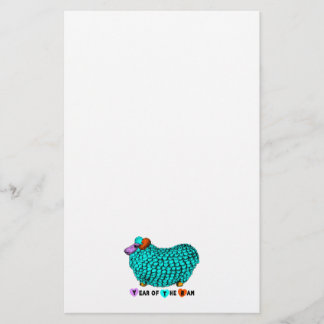 Funny Turquoise Ram Chinese Year Zodiac Stationery