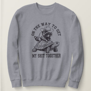 Funny Turtle and Raccoon Graphic Sweatshirt